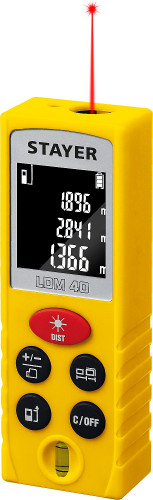 Дальномер лазерный, "LDM-40", дальность 40 м, 5 функций, STAYER Professional / 34956